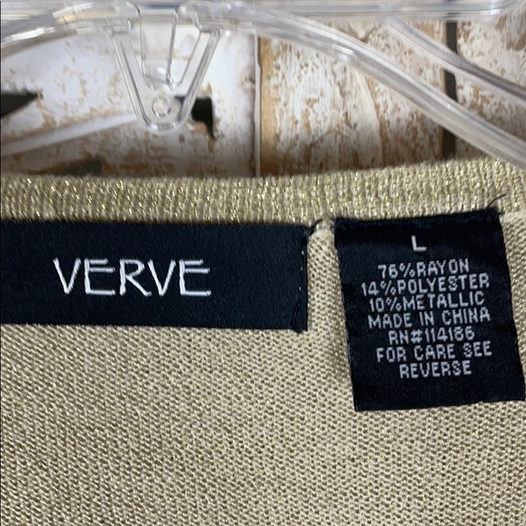 Verve Ami Rayon/Poly/Metallic Sparkle Tie Cardigan - Picture 3 of 4